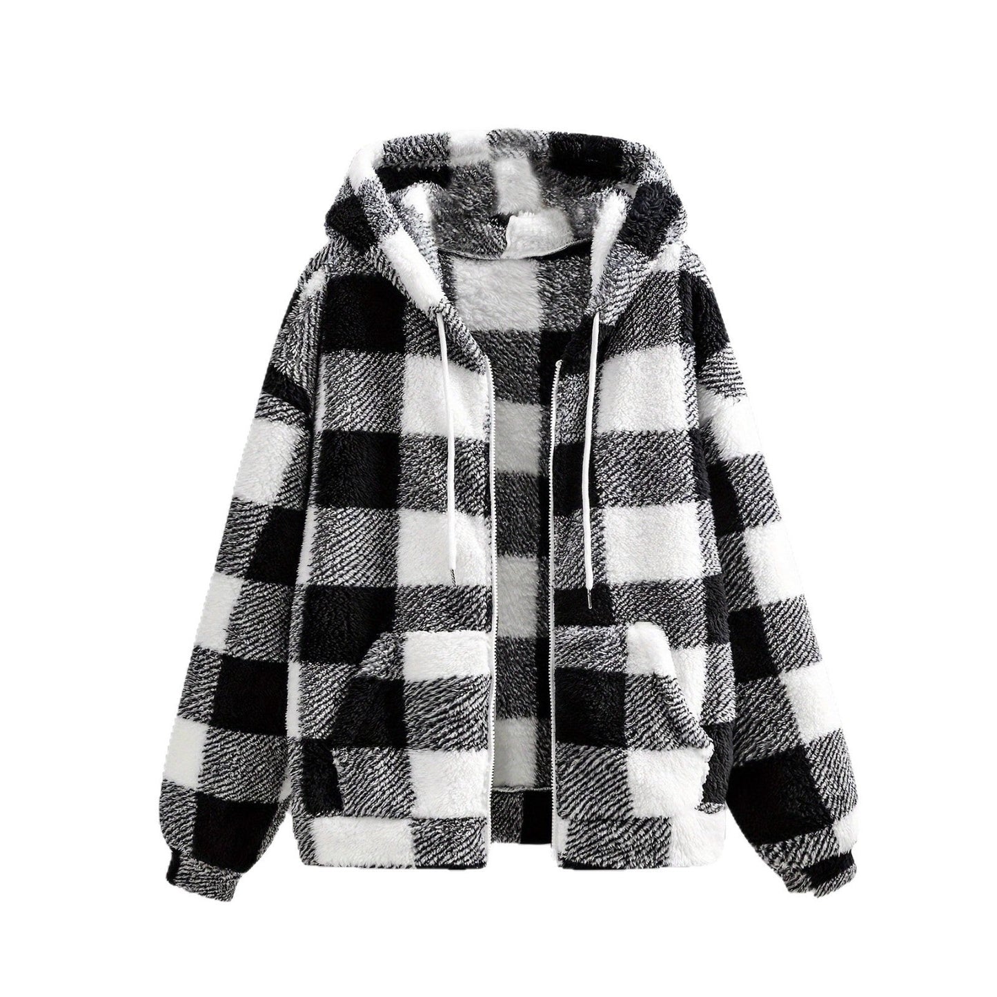 Sudadera de felpa con cremallera casual y elegante de manga larga