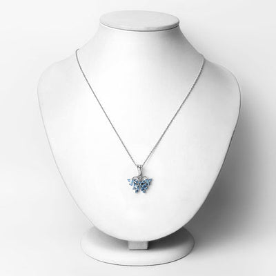 1.76 Carat Genuine Swiss Blue Topaz Pendant in Sterling Silver