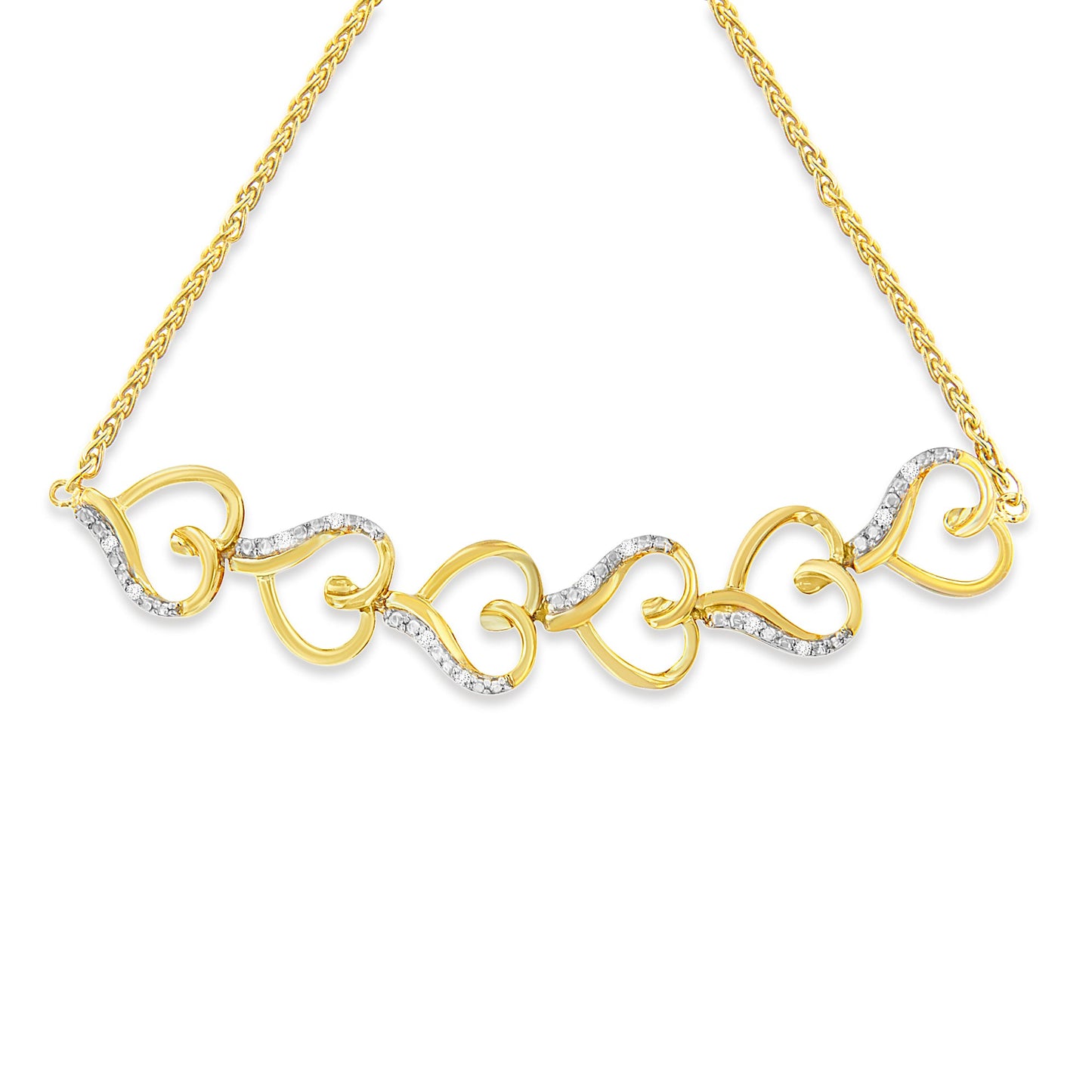 Pulsera Bolo Acentuada con Diamantes en Oro Amarillo de 10K y Plata Esterlina