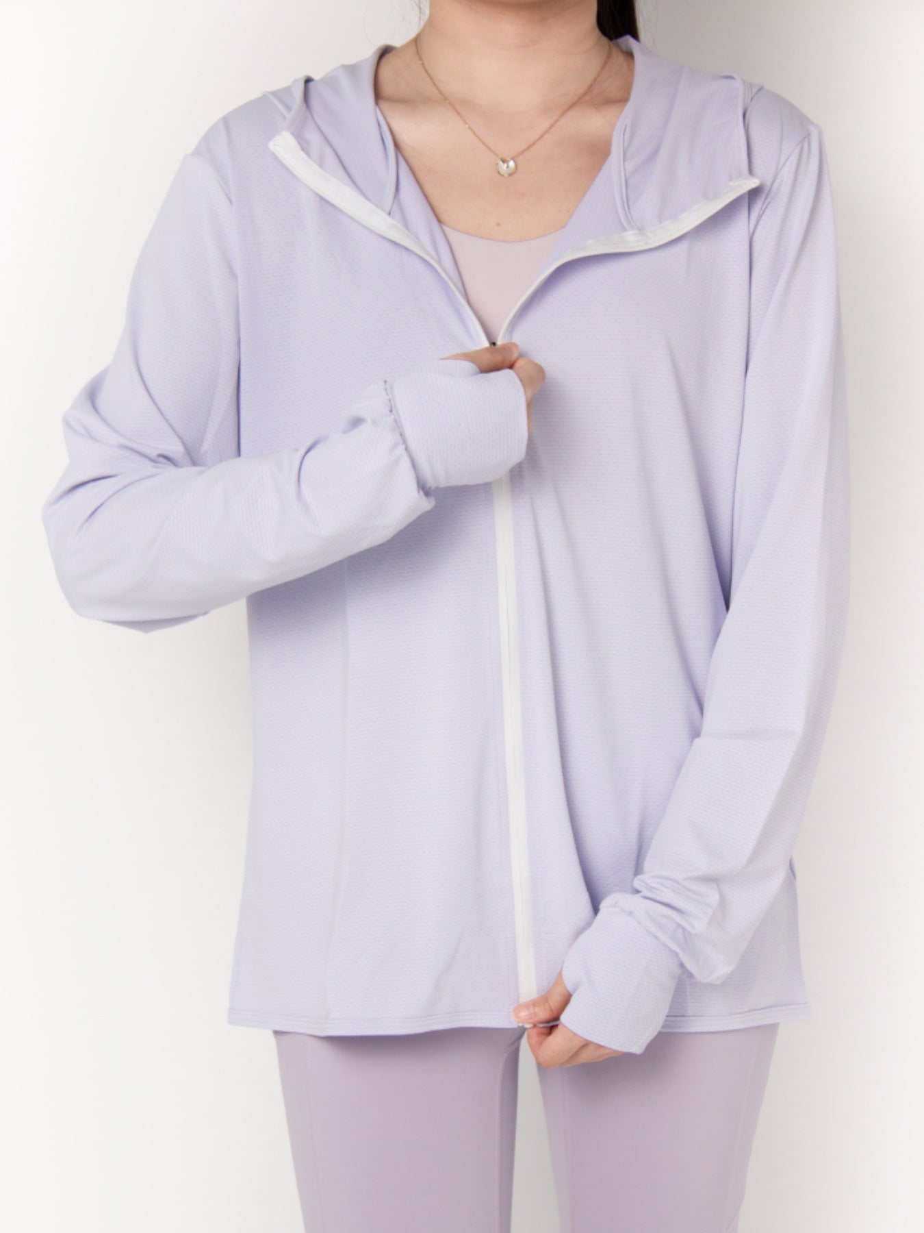 Cardigan à capuche tricoté protecteur UV