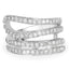 0.83 Carat Genuine White Diamond Sterling Silver Engagement Ring