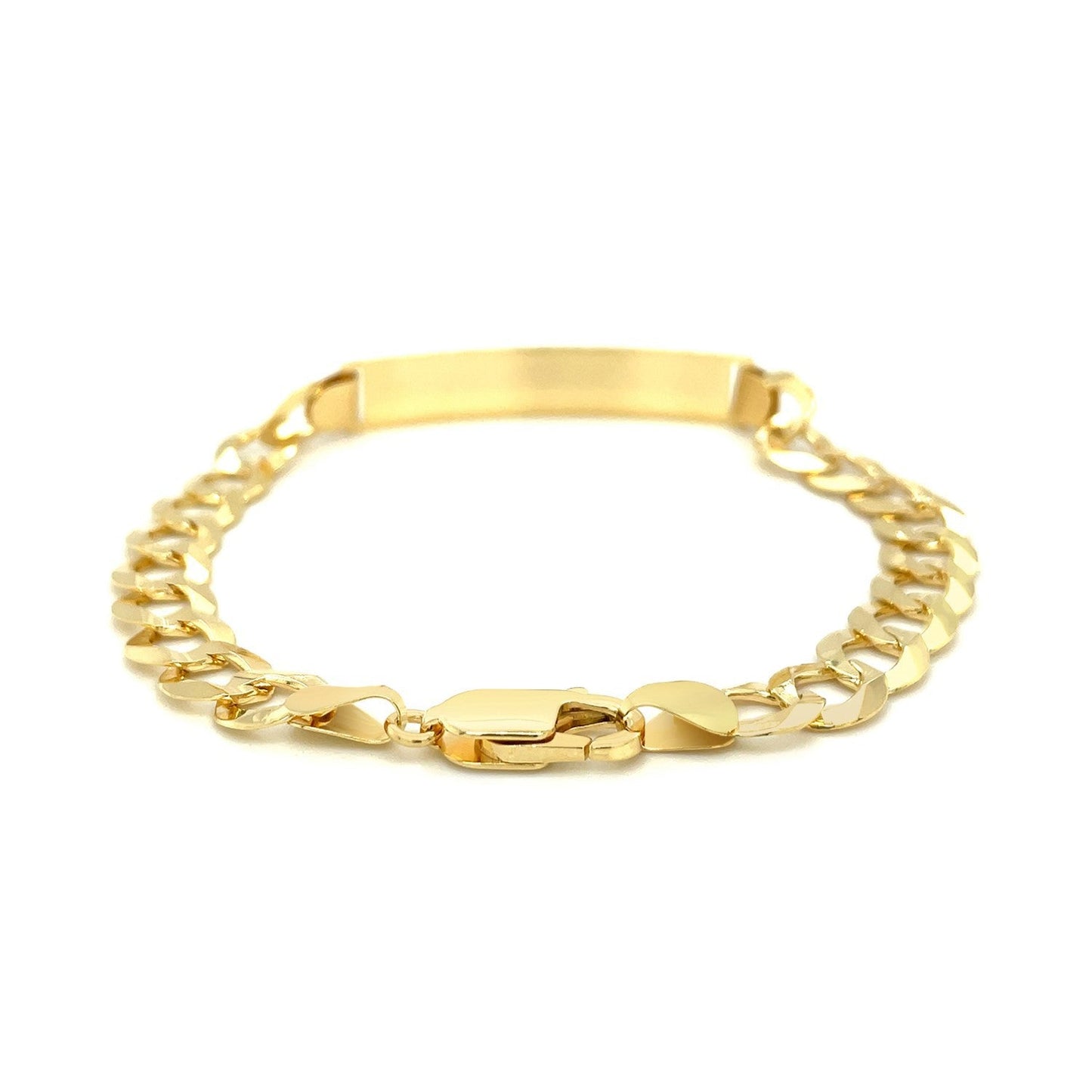 Bracelet ID en chaîne Curb pour homme en or jaune 14k - 8,5 pouces