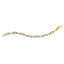 14k Yellow Gold Turquoise Paperclip Gem Link Bracelet