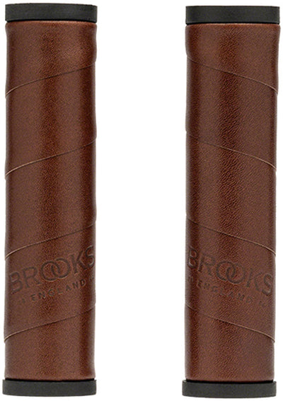Brooks Willow Leather Grips - Antique Brown 130mm
