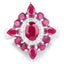 Elegant 3.04 Carat Glass Filled Ruby Sterling Silver Ring