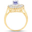 Bague en Tanzanite et Topaze Blanche Plaquée Or Jaune 14K