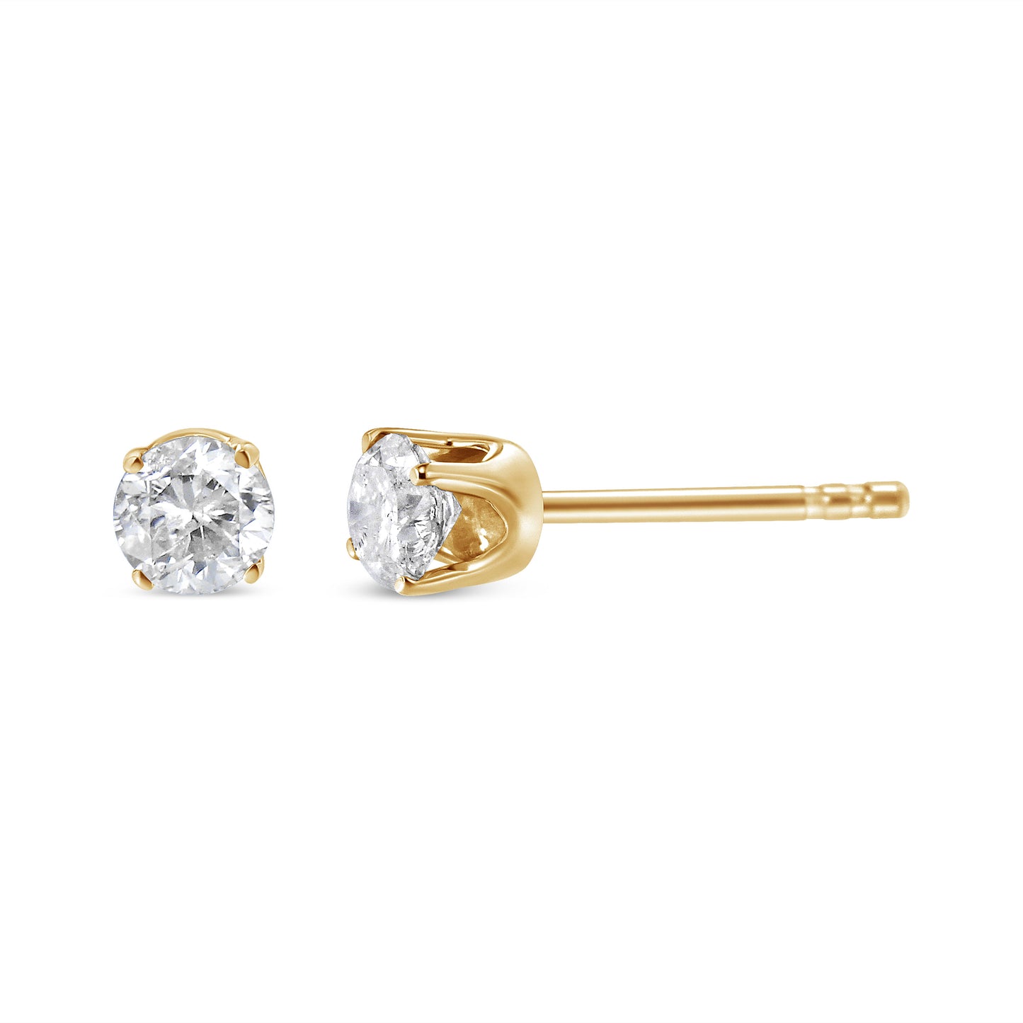 Pendientes de diamantes de 1/2 Cttw en oro amarillo de 14K certificados por AGS