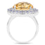 5.78 Carat Genuine Citrine and Tanzanite Sterling Silver Ring