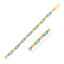 14k Yellow Gold Turquoise Paperclip Gem Link Bracelet
