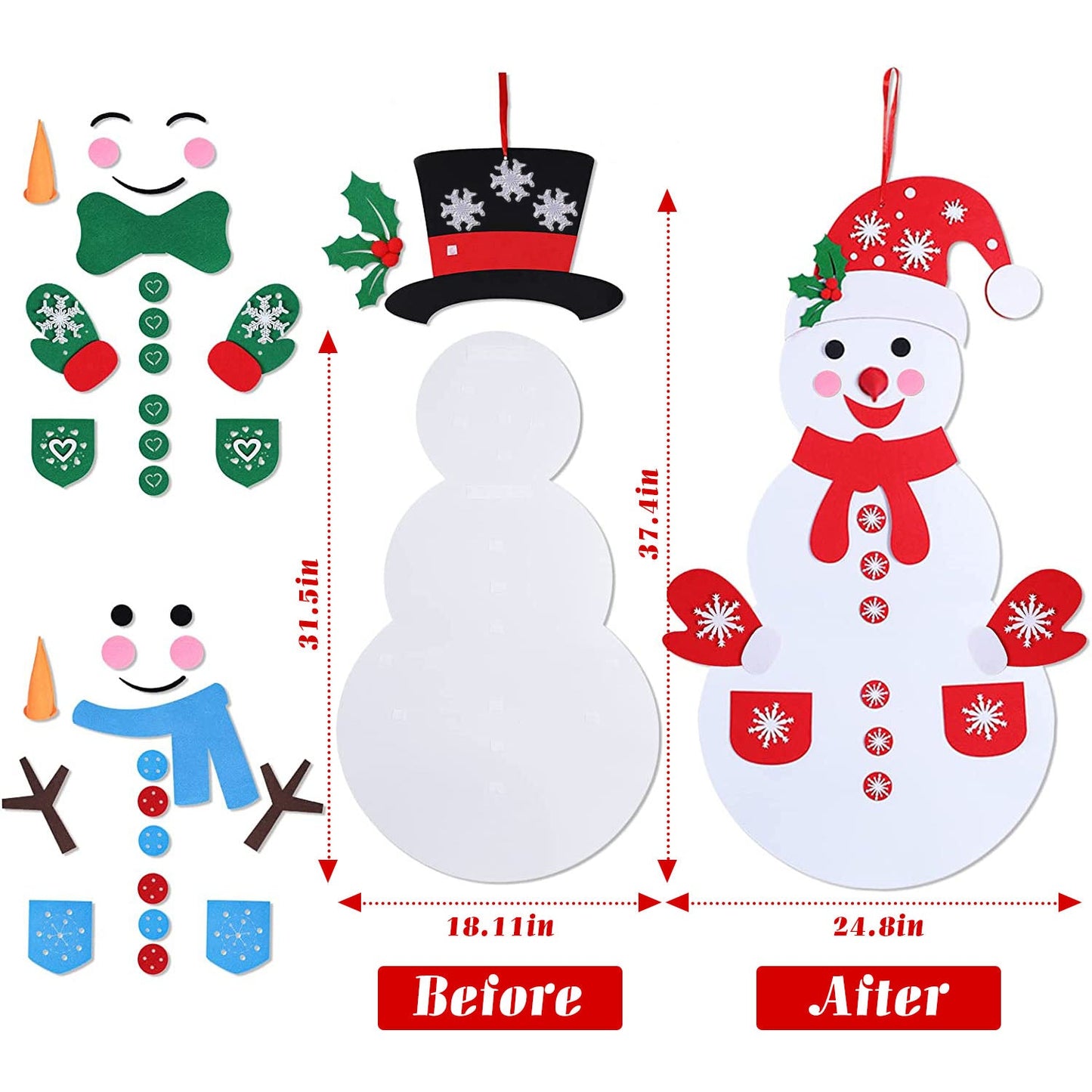 Juego de Muñeco de Nieve de Fieltro GBruno