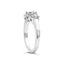 Anillo de Tres Piedras de Diamante Creado en Laboratorio de Oro Blanco de 14K - Talla 7