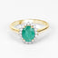 1.39 Carat Zambian Emerald & Diamond 10K Yellow Gold Engagement Ring