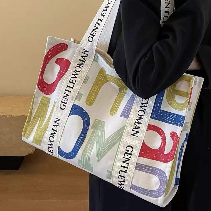 Grand Sac Fourre-Tout en Toile pour Femmes