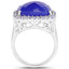 11.56 Carat Blue Chalcedony & Tanzanite Sterling Silver Ring