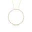10K Yellow Gold Plated Diamond Circle Hoop Pendant Necklace