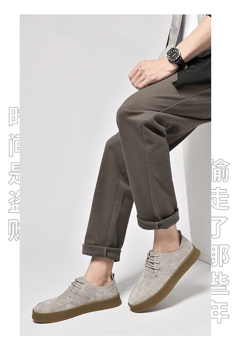 Zapatos Planos Casual Elegantes para Hombre - Cuero Mate con Cordones