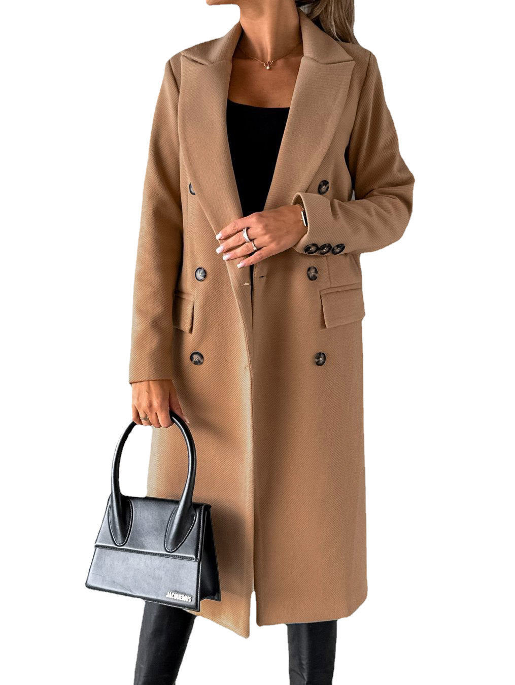 Double Breasted Lapel Coat - Premium Winter Overcoat for Women