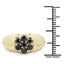 14K Yellow Gold Plated Black Diamond Sterling Silver Ring
