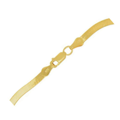 14k Yellow Gold Super Flex Herringbone Anklet - 1.5mm