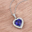 3.74 Carat Genuine Tanzanite and White Diamond Pendant in 14K White Gold