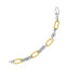 Pulsera de Oro de Dos Tonos de 14k con Enlaces Texturizados