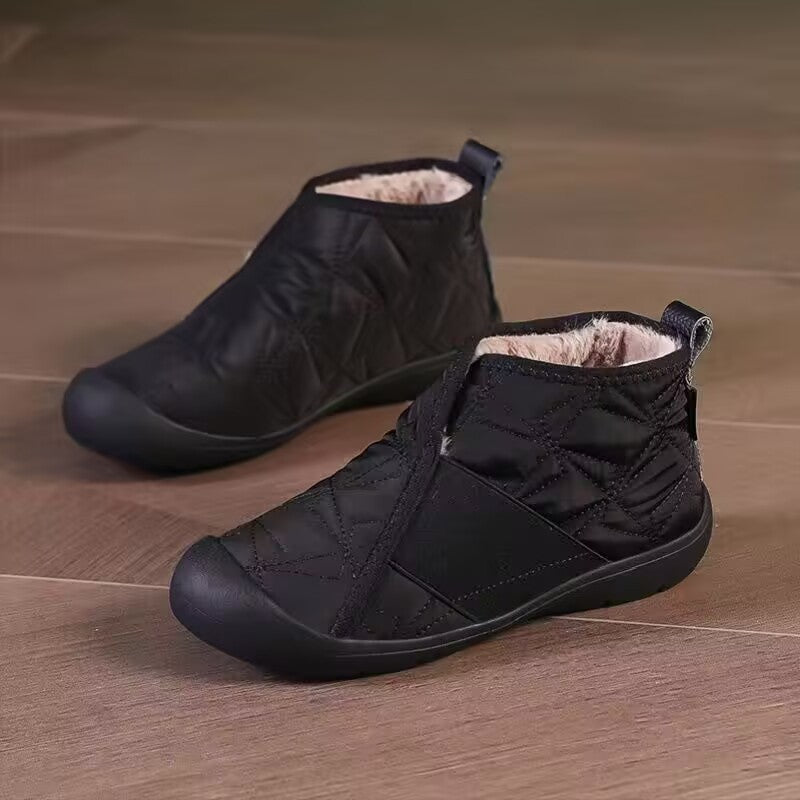 New Flat Snow Boots Winter Warm Non-slip Cotton Shoes Fashion Casual Waterproof Plush Ankle Boots - Korvel