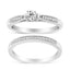 Ensemble de Bague de Fiançailles en Argent Sterling .925 avec Diamant - Taille 7