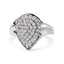 Bague en cluster de diamants en or blanc 10K de 1/2 carat en forme de poire - Taille 7