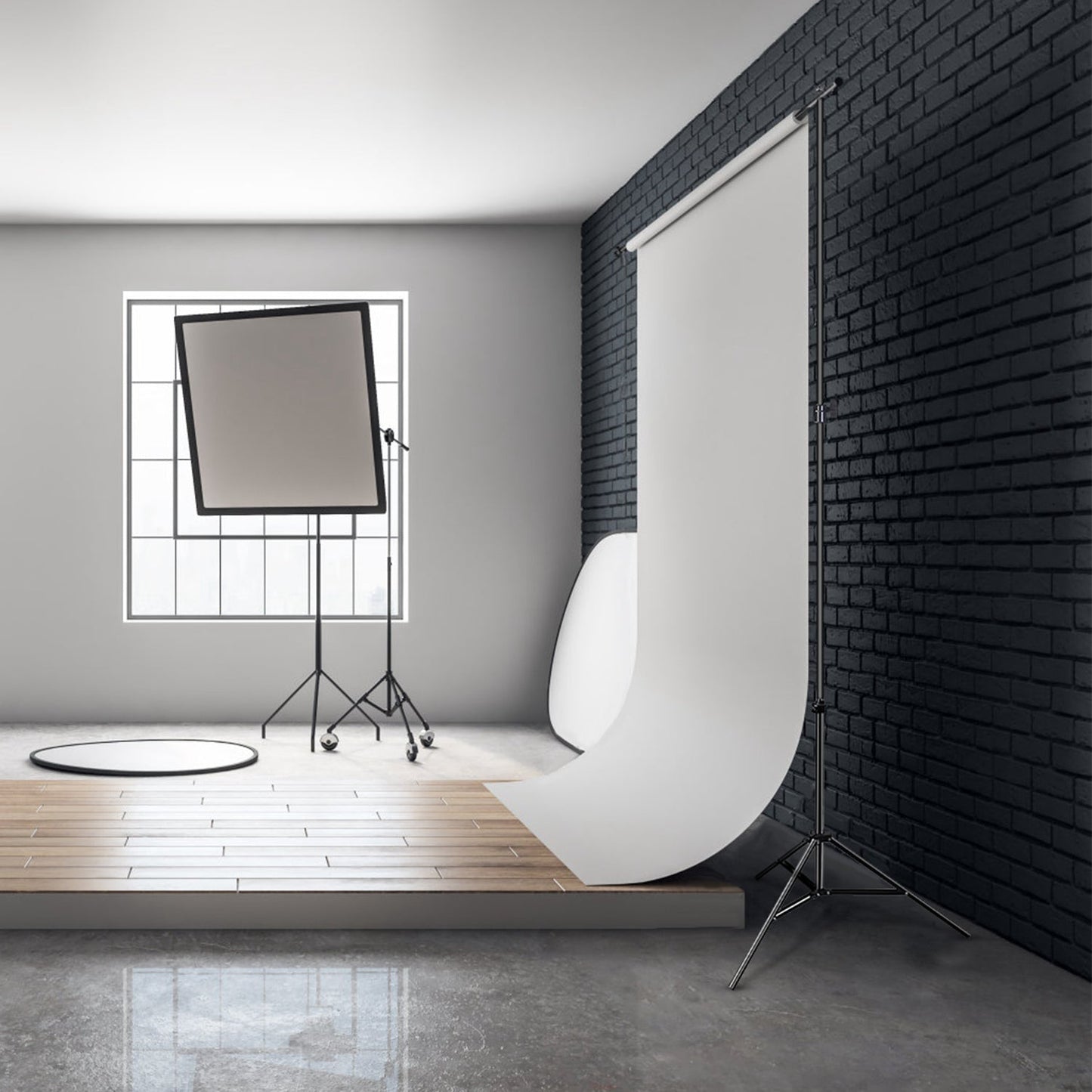Soporte de fondo de fotografía ajustable de 6.5 x 10 pies con bolsa de transporte