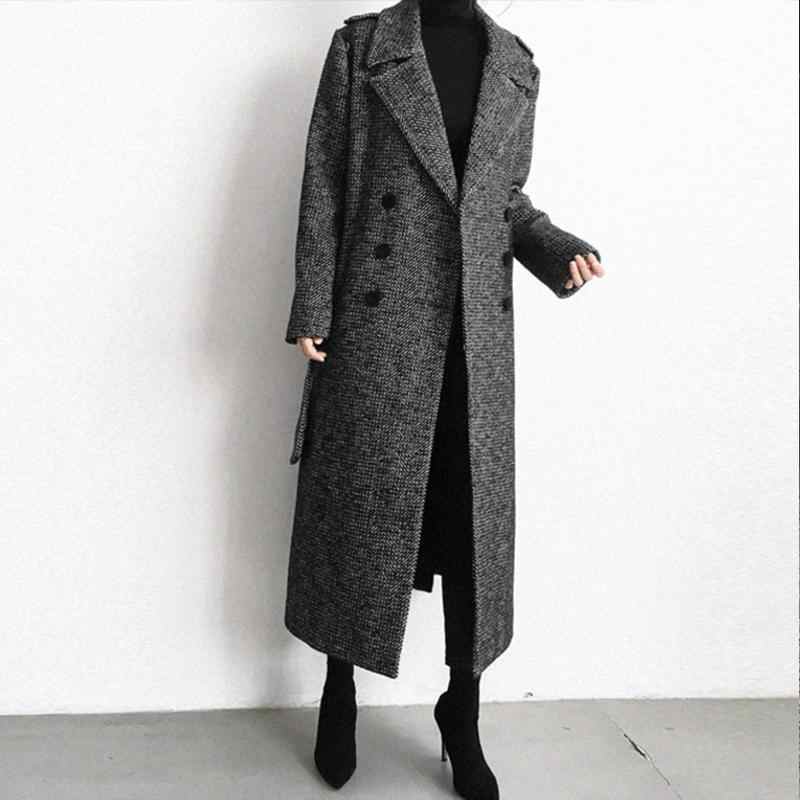 Korean-Style Mid-Length Wool Coat for Women