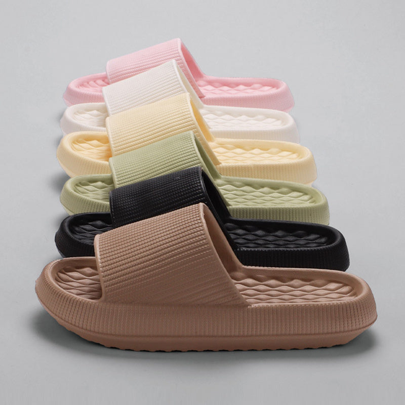 Chaussons d'été en EVA avec motif en losange - Chaussures d'intérieur pour femmes