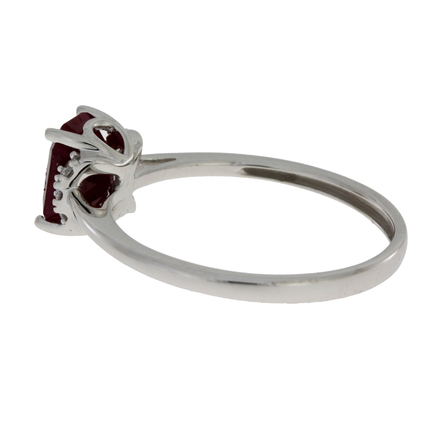 Anillo de Rubí y Diamante de 1.38ct en Oro Blanco de 14KT