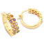 0.76 Carat Genuine Multi-Stone .925 Sterling Silver Hoop Earrings