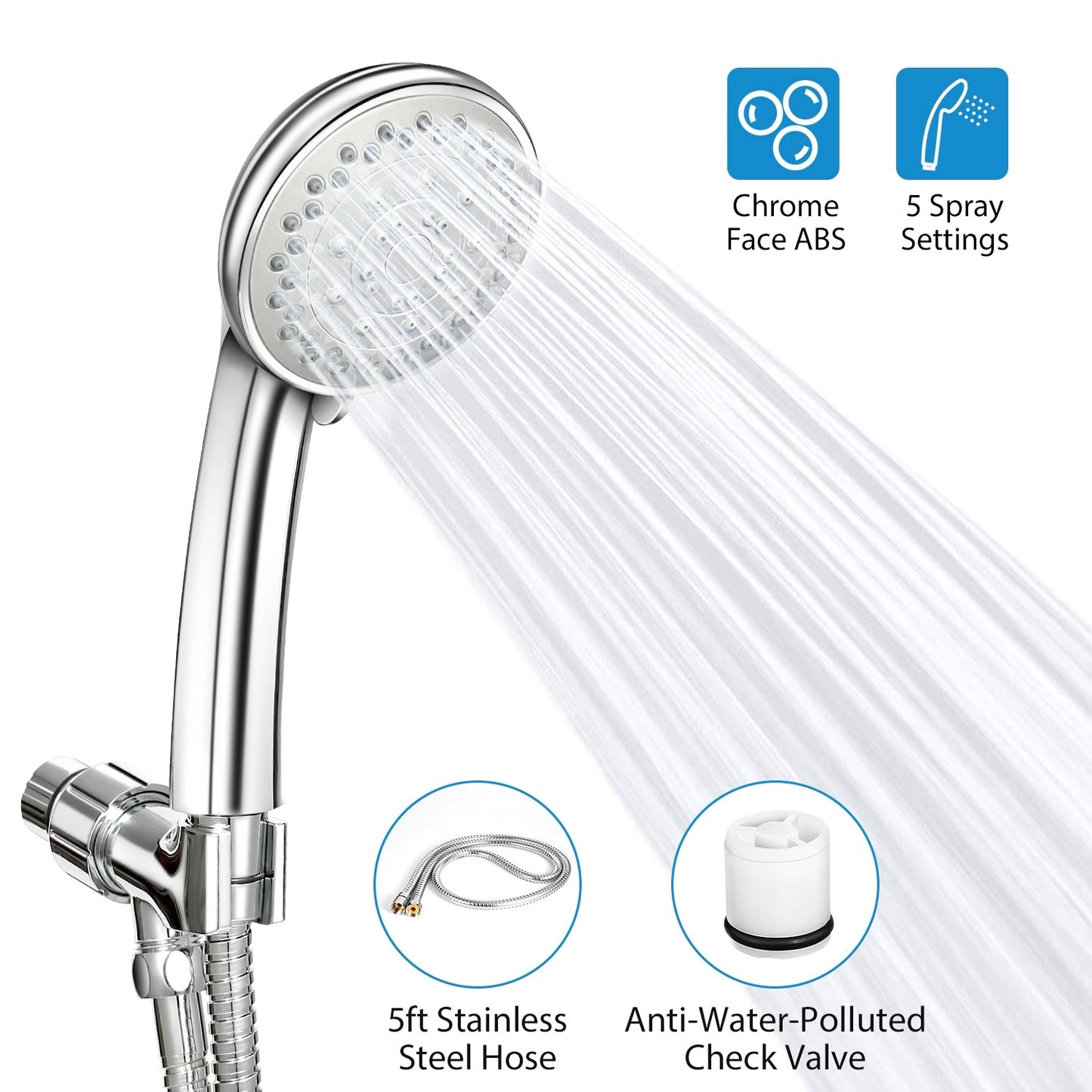 Cabezal de Ducha de Mano iMounTEK con 5 Configuraciones de Rocío