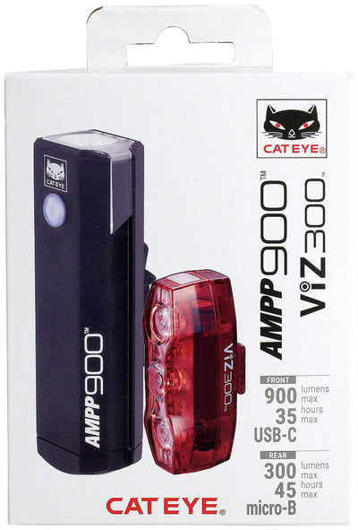 Cateye AMPP900 & VIZ300 Headlight and Taillight Set