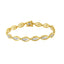 Pulsera de eslabones de plata esterlina chapada en oro amarillo de 10K con diamantes - 7.25"