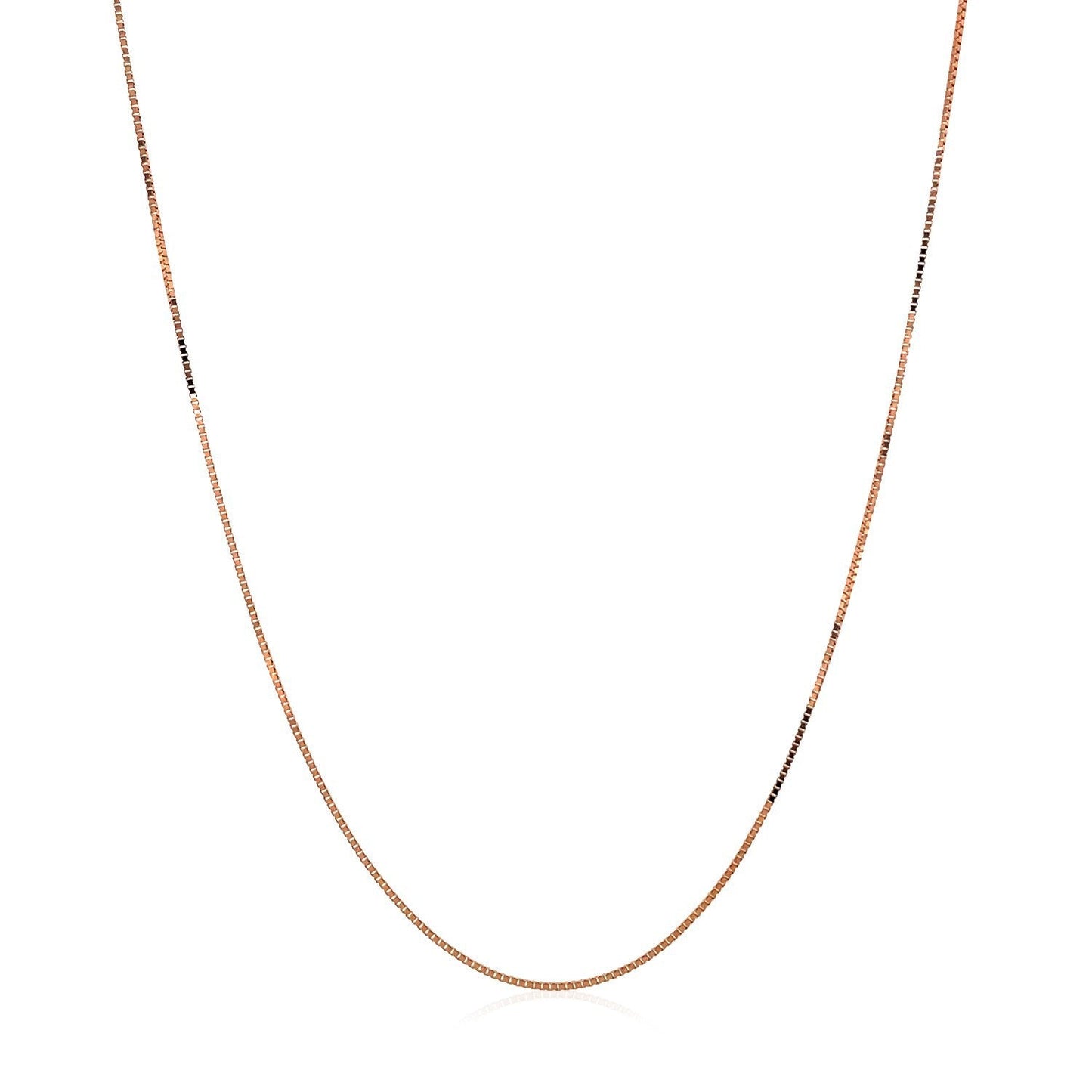 Cadena Clásica de Caja en Oro Rosa de 14k - 0.45mm
