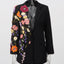 Blazers brodés floraux élégants en trois dimensions