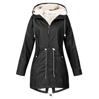 Plus Size Waterproof Sports Jacket with Fleece Lining