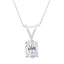 Pendentif ovale en diamant en or blanc 10K certifié IGI - 3/8 cttw