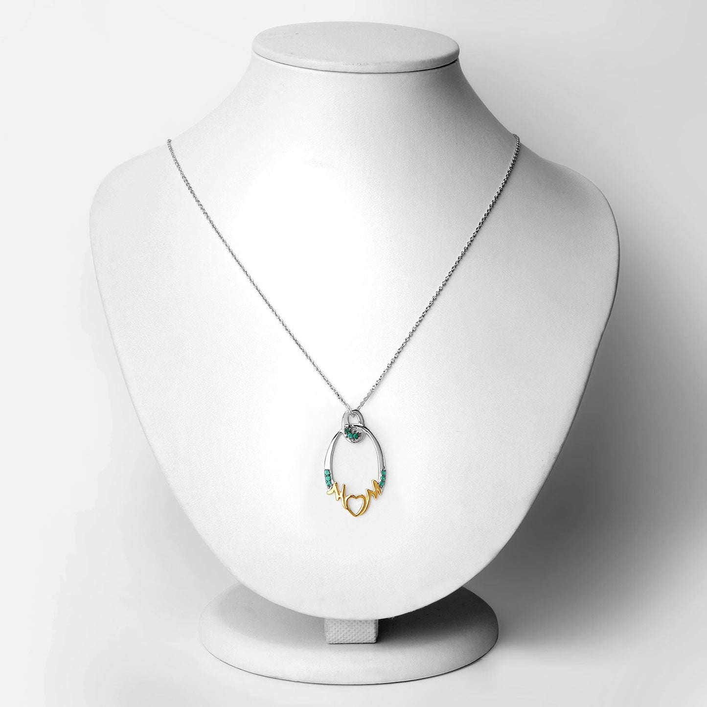 Pendentif en argent sterling .925 avec émeraude véritable de 0,15 carat