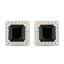 1.55 Carat Genuine Green Tourmaline and White Diamond Earrings
