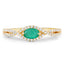 Bague de fiançailles en or jaune 14K avec émeraude zambienne de 0,32 carat et diamants