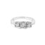 Anillo de Tres Piedras de Diamante Creado en Laboratorio de Oro Blanco de 14K - Talla 7