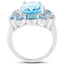 Bague en argent sterling avec topaze bleue suisse de 8,77 carats