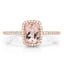 0.82 Carat Morganite and Diamond 14K Rose Gold Engagement Ring