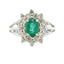 Genuine 1.43ct Emerald and Diamond Ring in 14KT White Gold