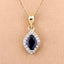 Colgante de Zafiro Azul y Diamante de 0.92 Quilates en Oro de 14K