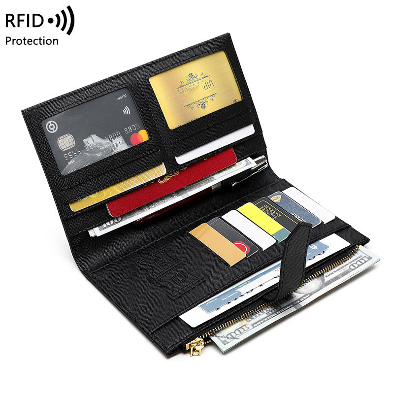 Porte-passeport portefeuille anti-magnétique RFID premium