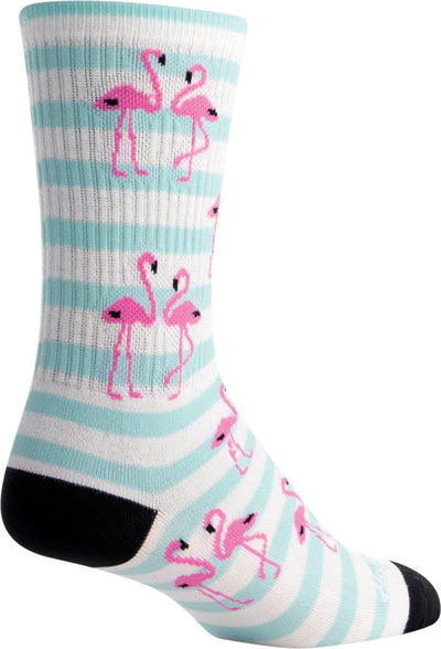 Chaussettes SockGuy Crew Flamant Rose - 6" Bleu Petit/Moyen